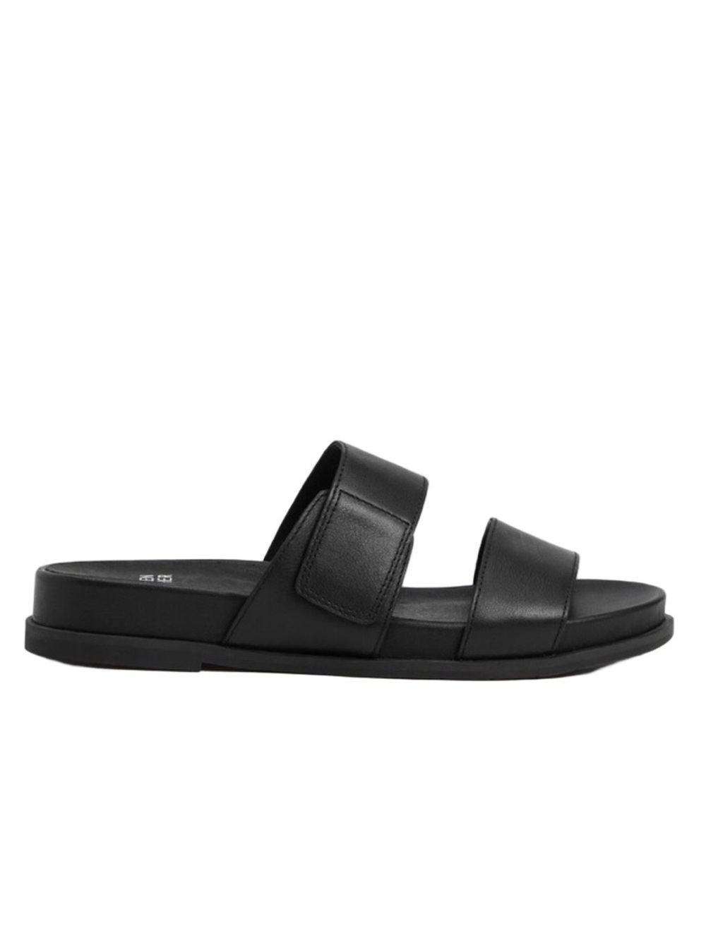 Eileen Fisher Women’s Black Dee Leather Slide Double Strap Sandals -Sz 9.5, NWOB